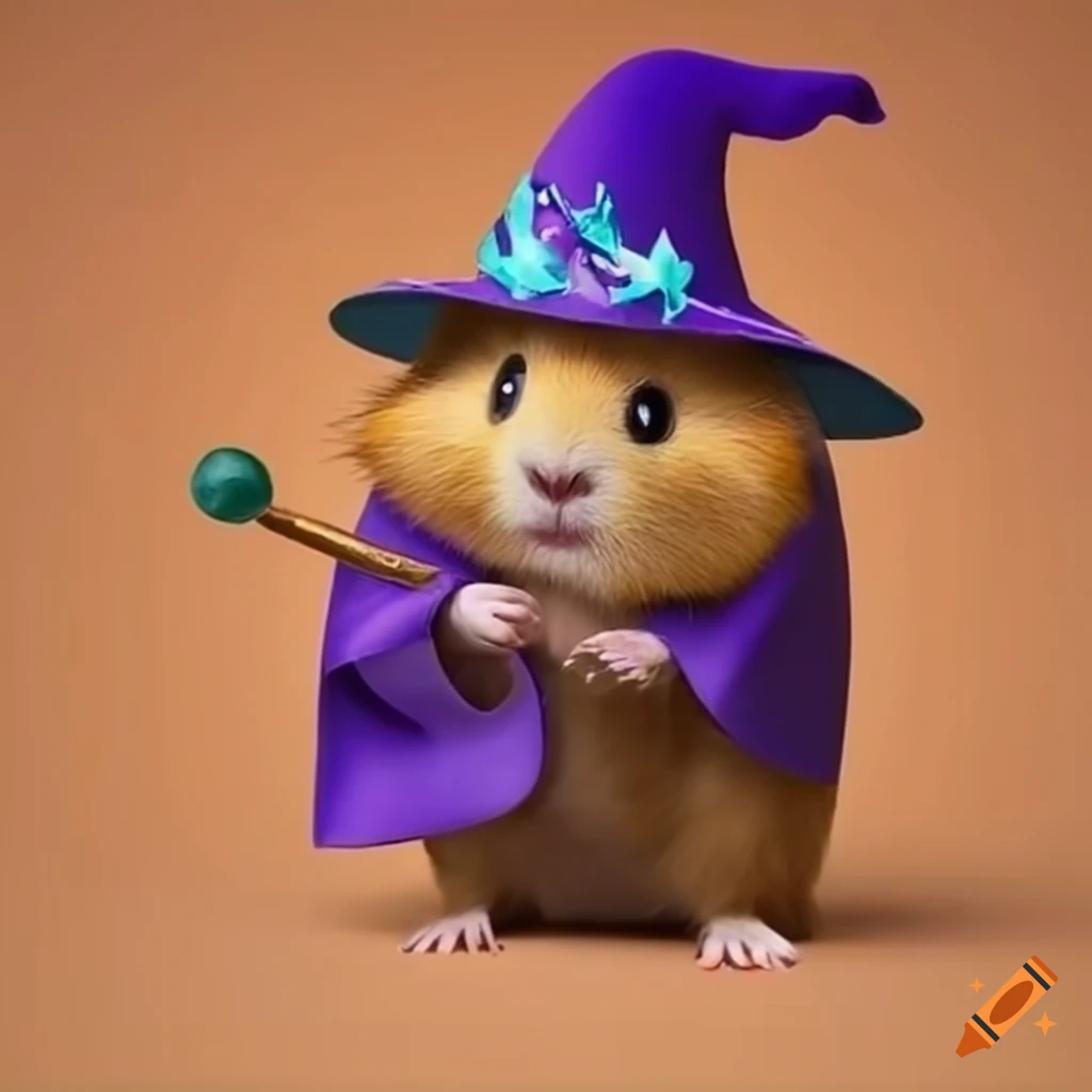 Adorable Guinea Pig Wearing Wizard Hat And Cape With Magical Wand On WDB97M1ZQheUWghjDnYgXg.webp