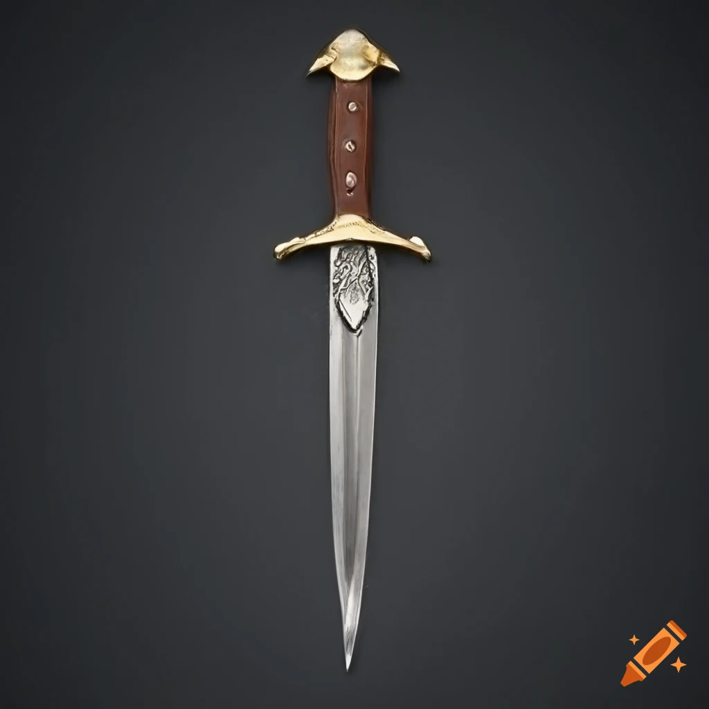 Elegant dagger with leather sheath on Craiyon