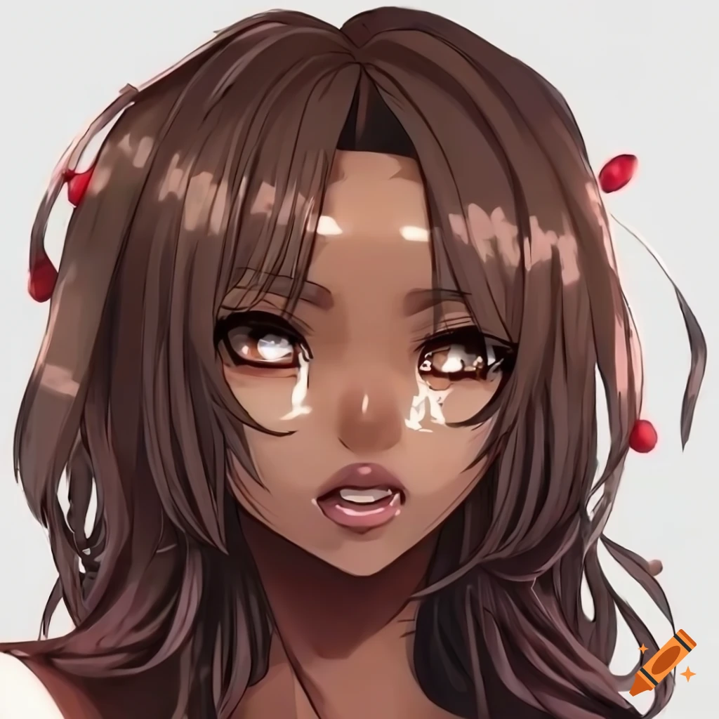 Anime Woman With Dark Skin And Brown Hair On Craiyon