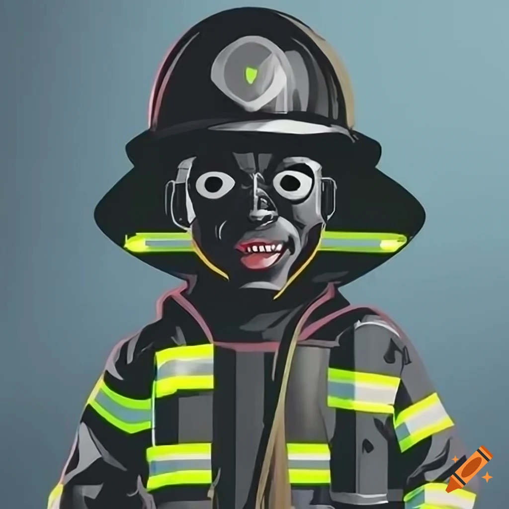 Black superhero firefighter on Craiyon
