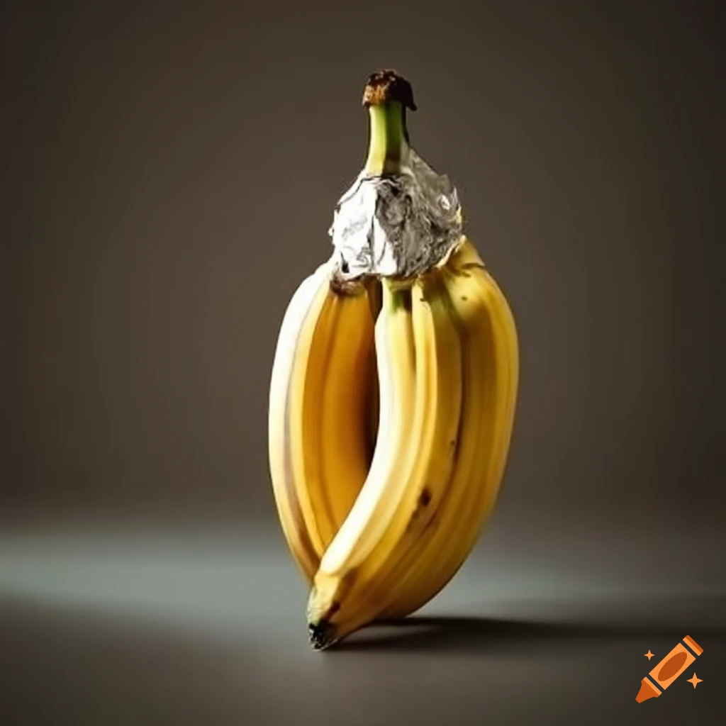 Banana root wrapped in foil