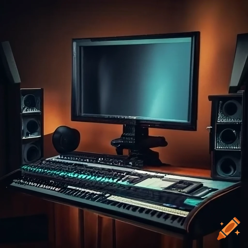 Home studio with rack gear on Craiyon