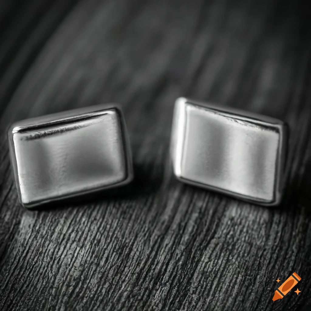 Silver cufflinks on Craiyon