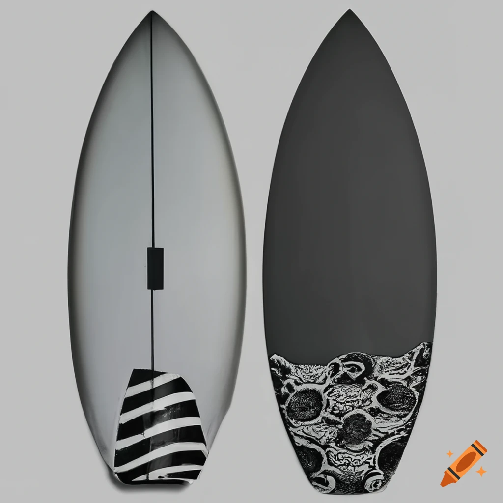 Black and white skimboard on Craiyon