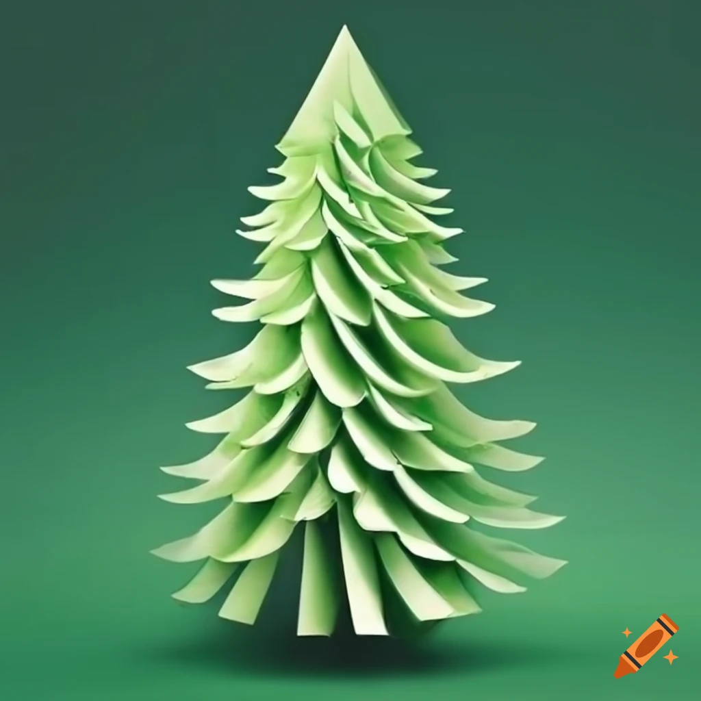 Green paper pine tree on Craiyon