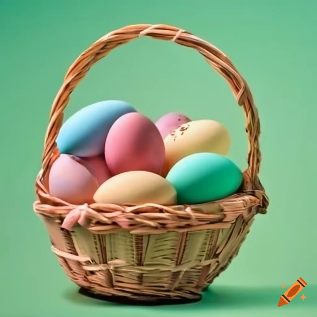 Easter eggs in a basket