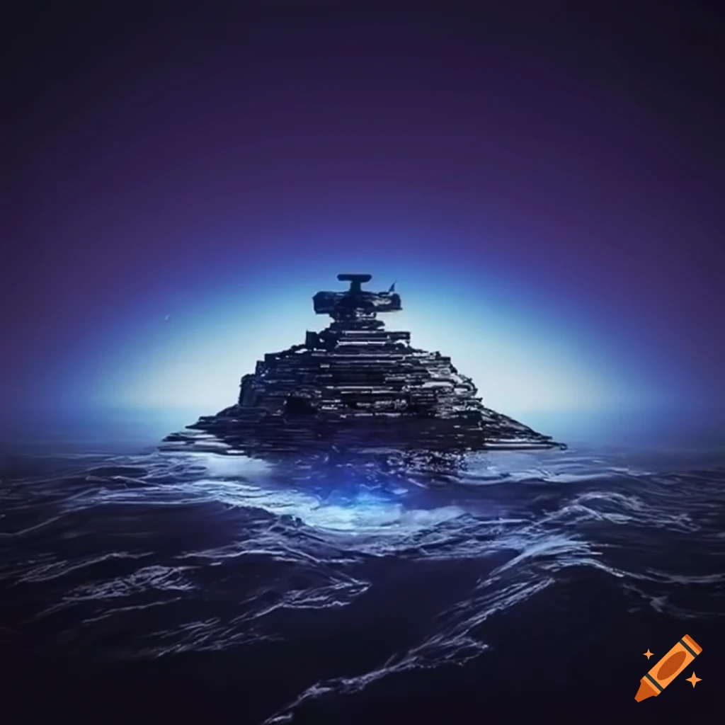 Star destroyer collision with a planet in abstract art style on Craiyon