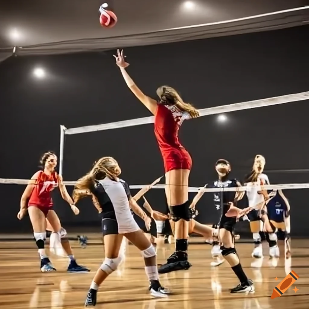 Volleyball game on Craiyon