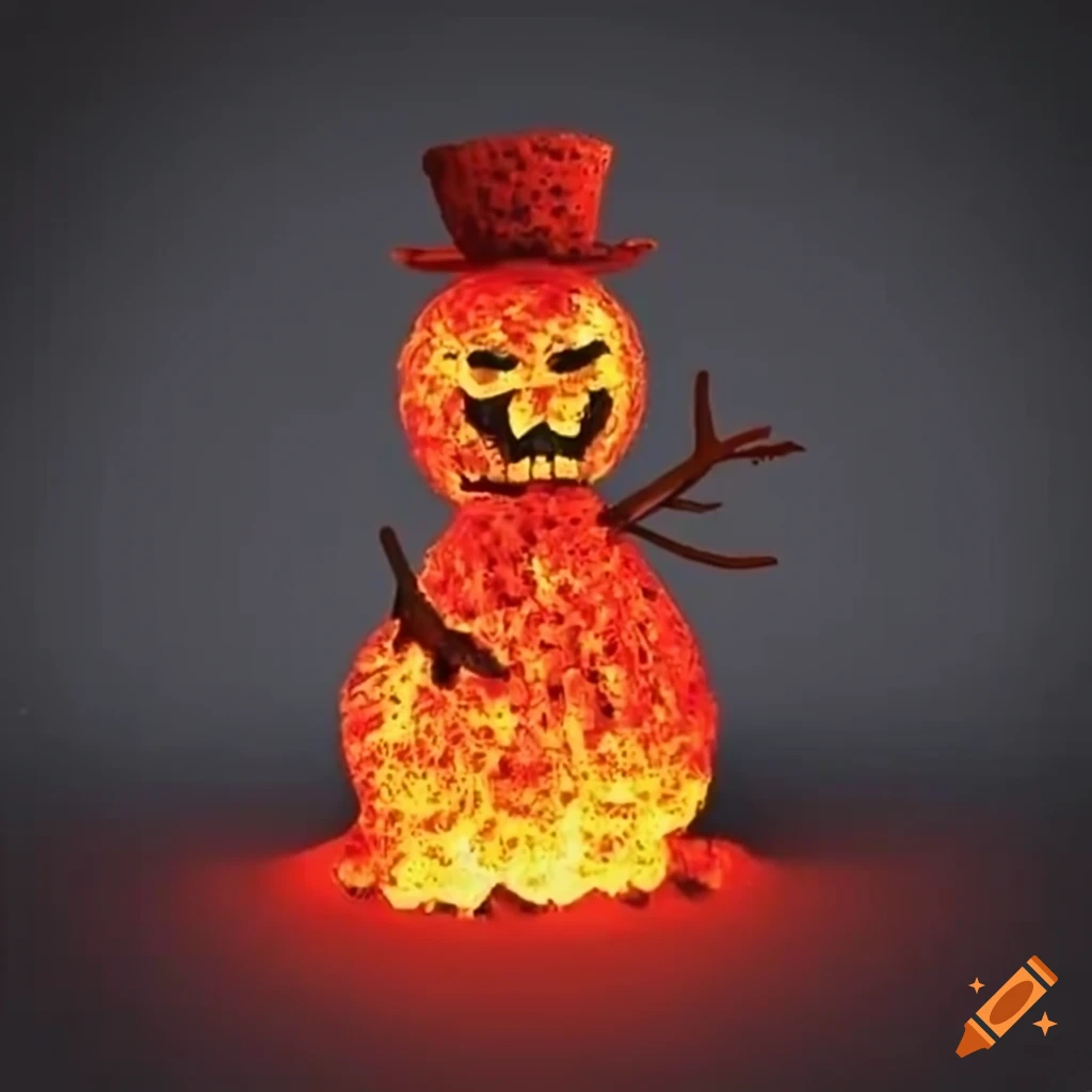 Furious snowman crafted from molten lava