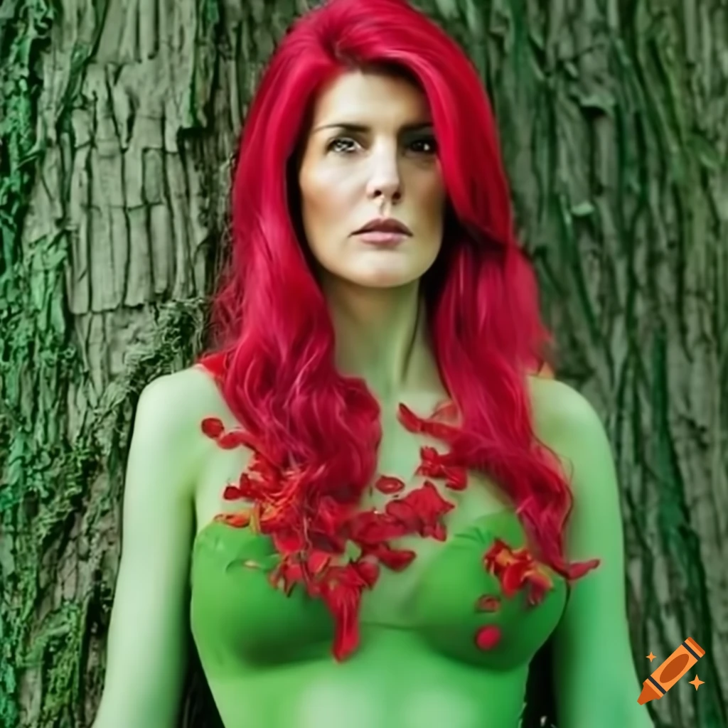 Woman dressed as poison ivy character on Craiyon