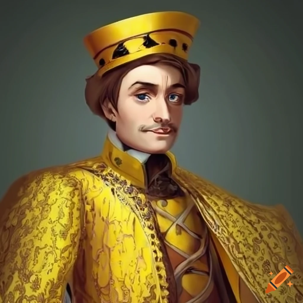 Nobleman in a stylish yellow outfit on Craiyon