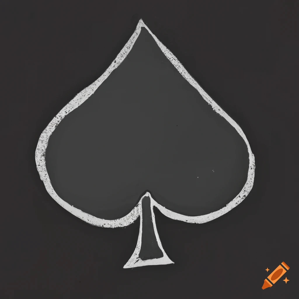 Abstract black spade symbol with paint marks on Craiyon