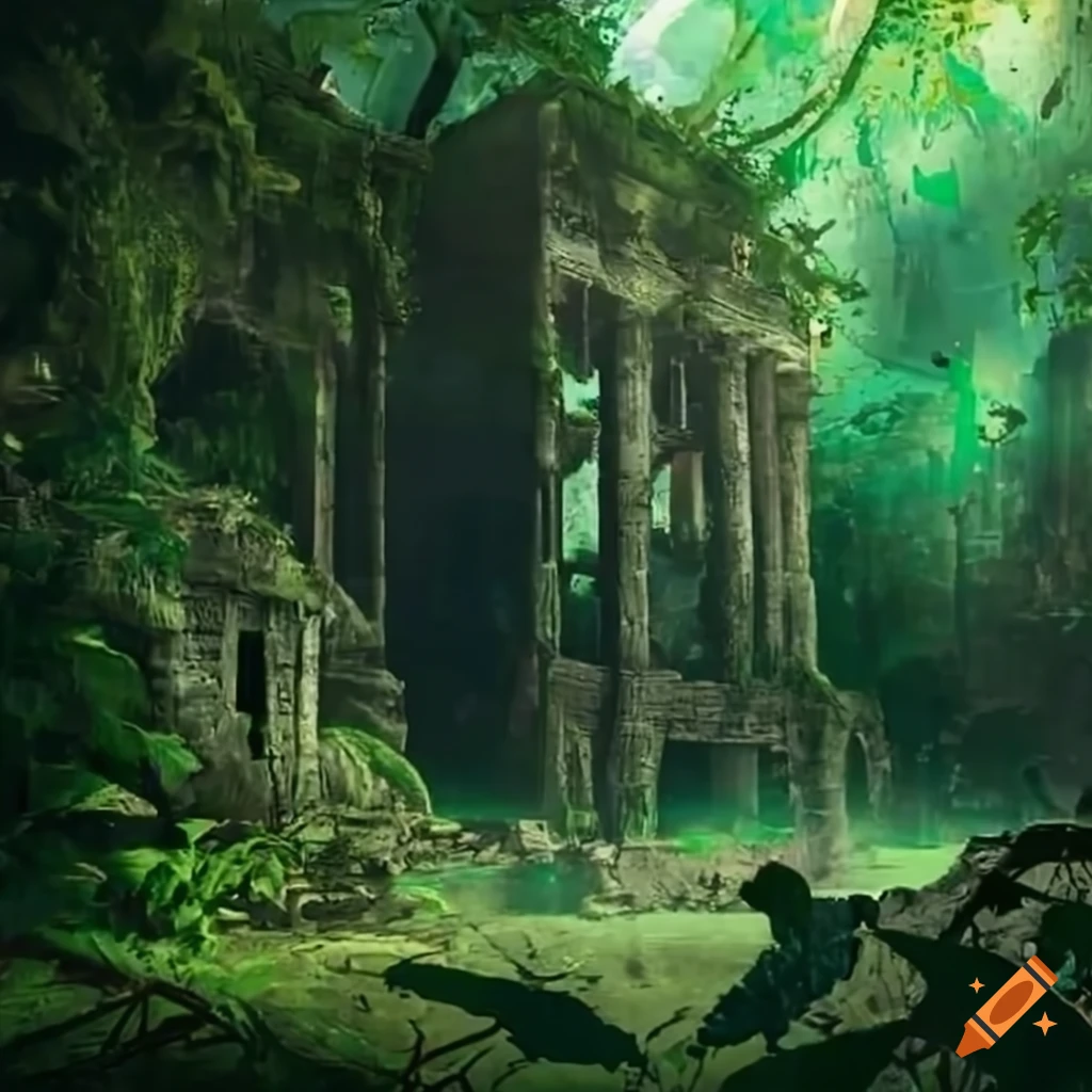 Ruins of a lost city in the jungle on Craiyon