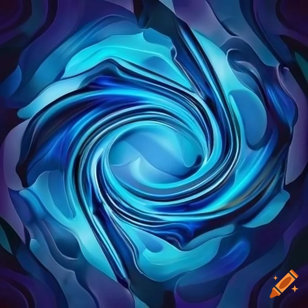 Cool blue abstract design on Craiyon