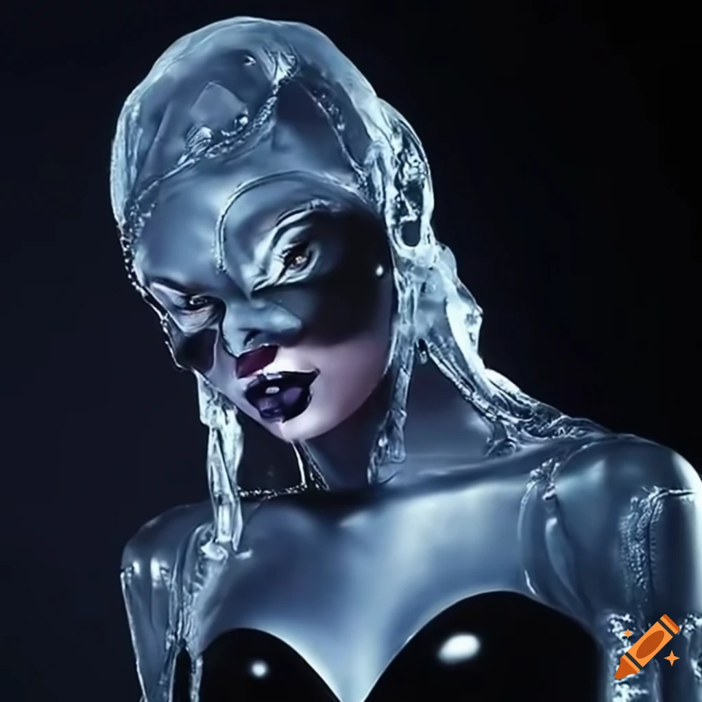 Taylor Swift transforming into a Catwoman ice sculpture