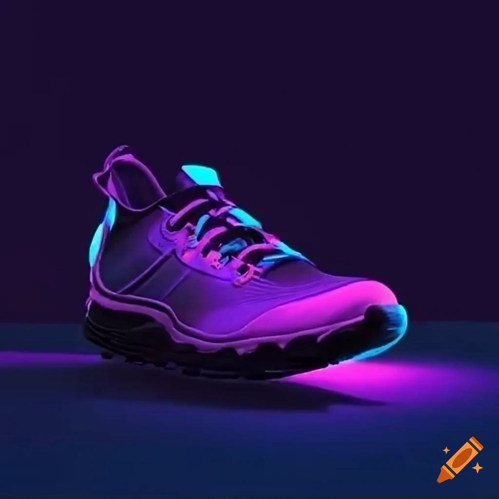 Synthwave running shoe on snowflakes on Craiyon