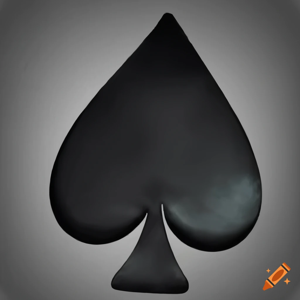 Abstract black spade card symbol shape painted by a human on Craiyon