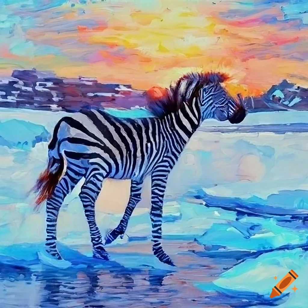 Impressionism art of ice station zebra on Craiyon
