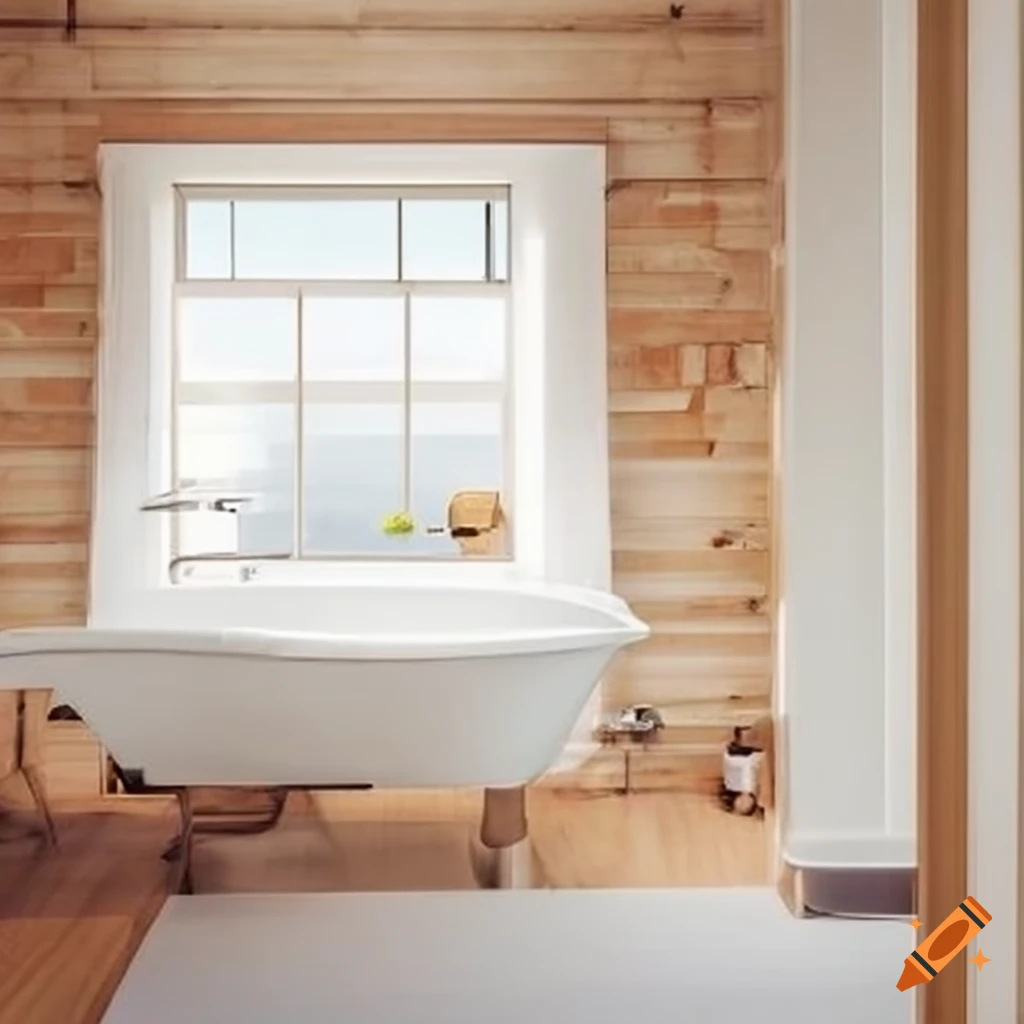 Loft bedroom with eaves and free standing bath tub on Craiyon