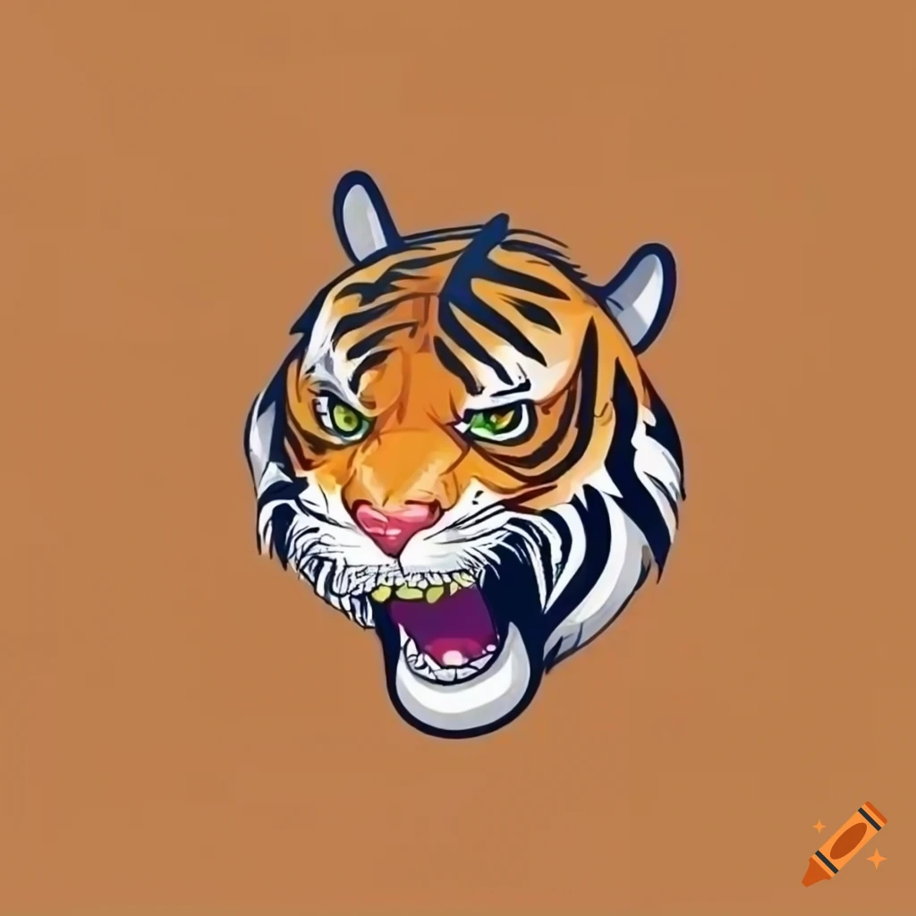 Tiger Roaring Logo Sign Emblem Vector Animal Stock Vector - Illustration of  sport, standing: 177956920