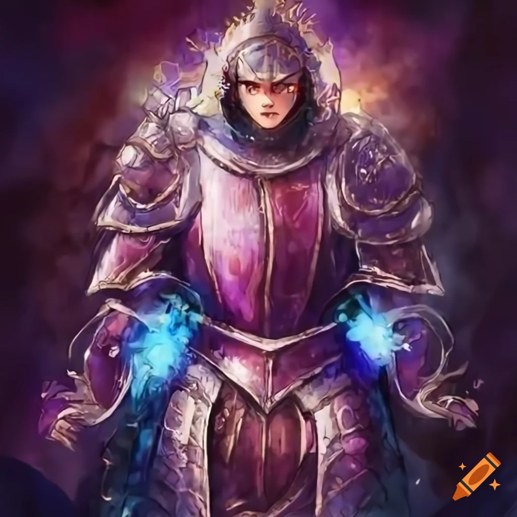 Colorful magic stones in various armor and attire in anime style on Craiyon