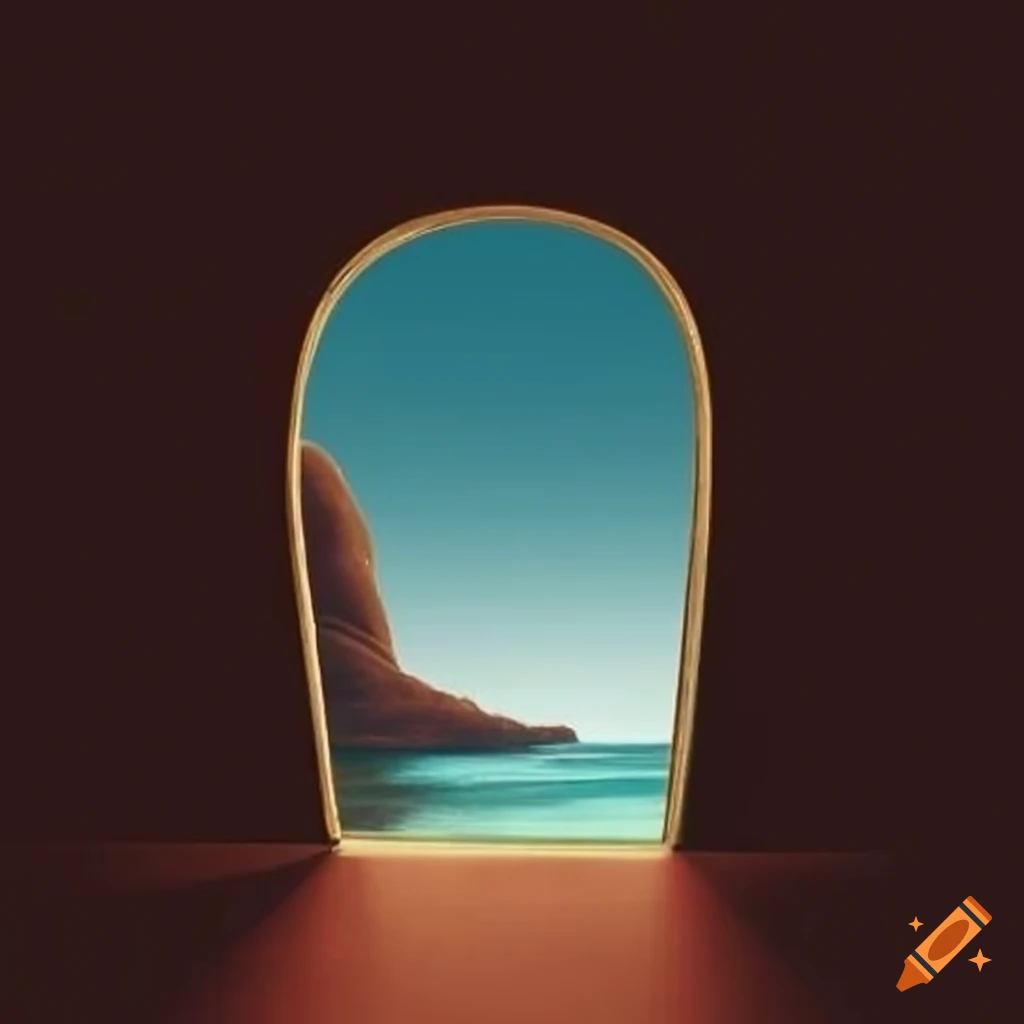 Traveller looking into multiple mirrors