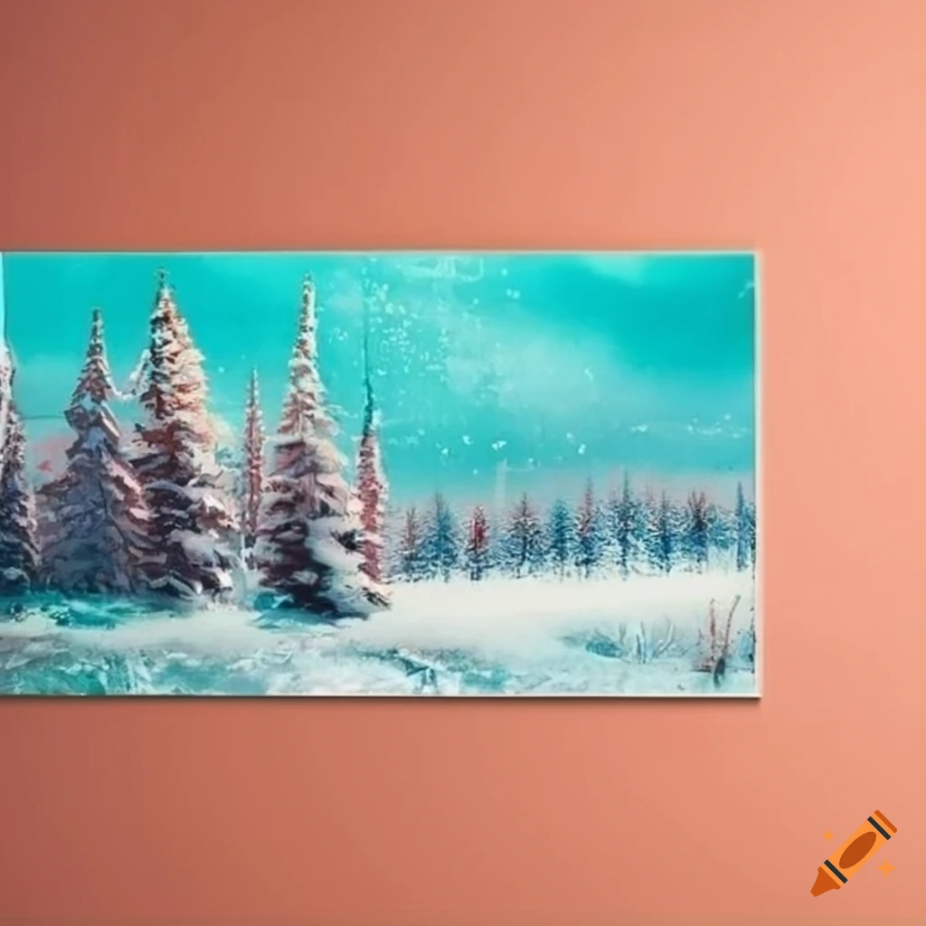 winter-landscape-painting-with-terracotta-turquoise-and-peach-tones