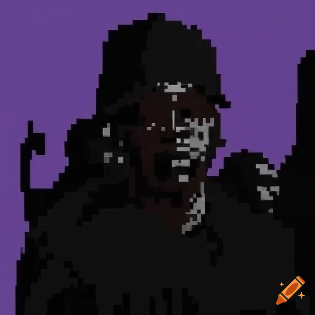Pixelated silhouette painting of a group of three people in urban ...
