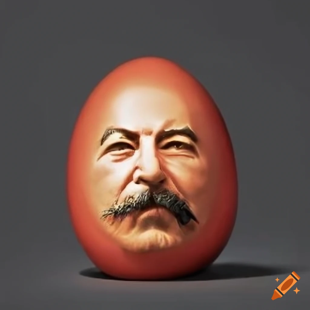 Egg with a face resembling Stalin