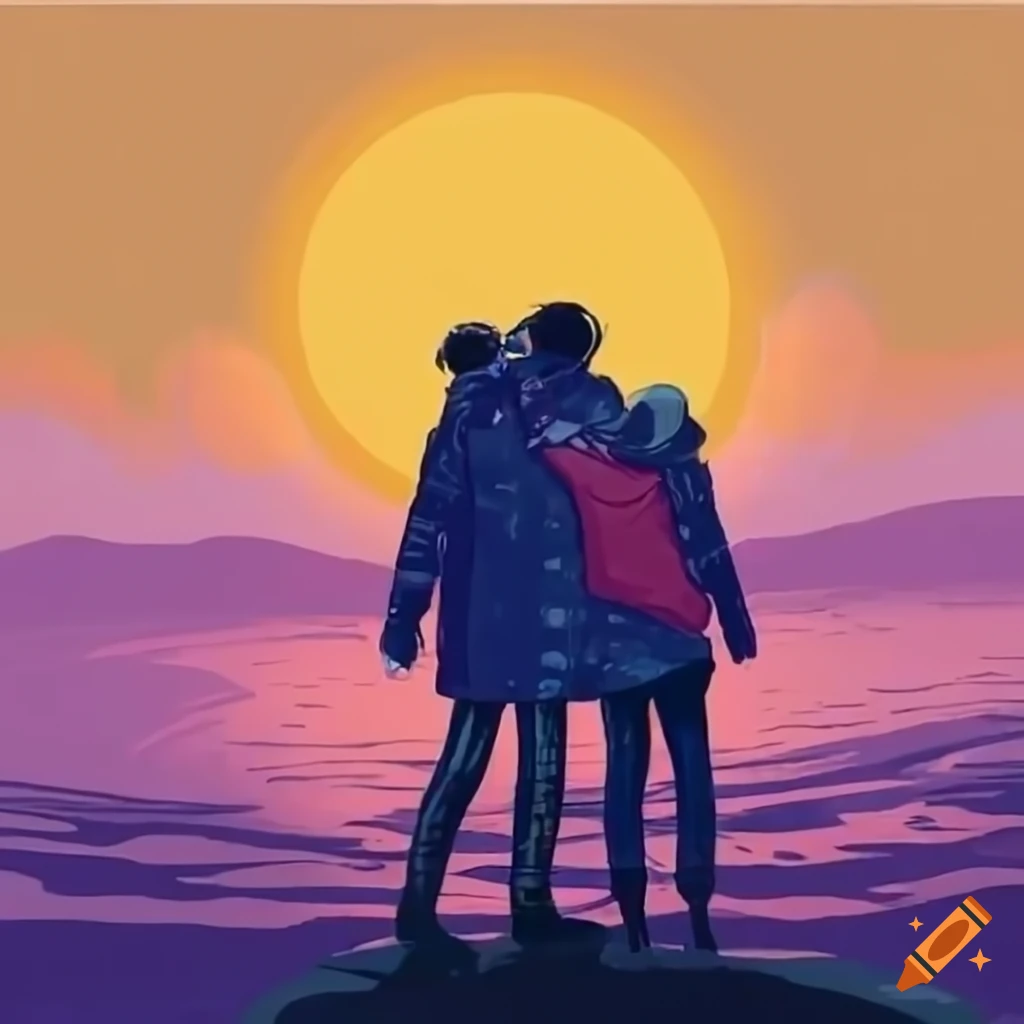 couple-enjoying-sunrise-view-on-craiyon