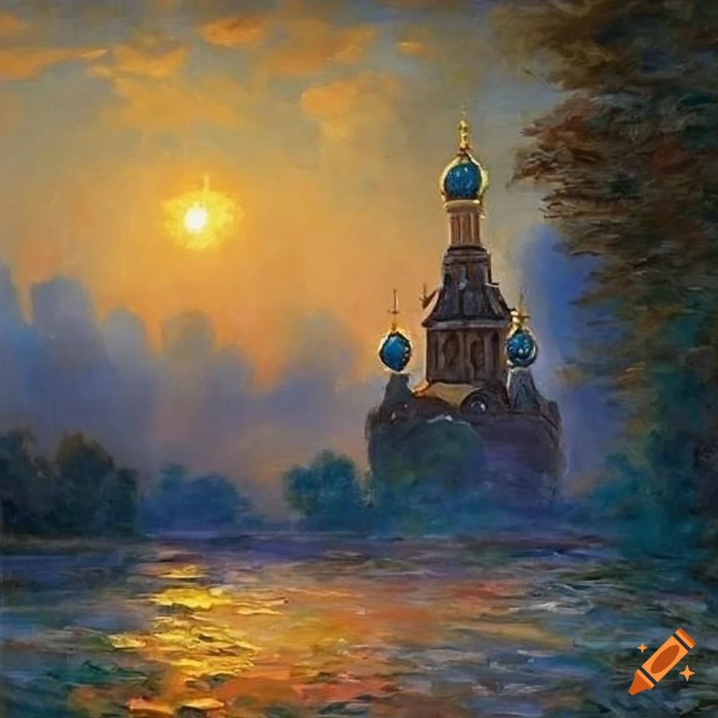 Neoclassical russian cathedral with lovely sky and nordic light