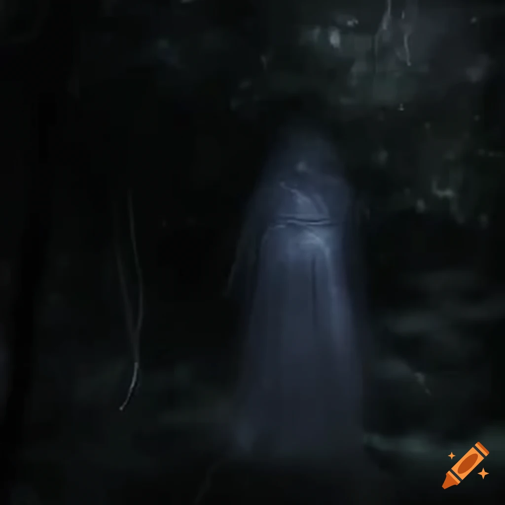 Transparent soul manifesting in a haunted house