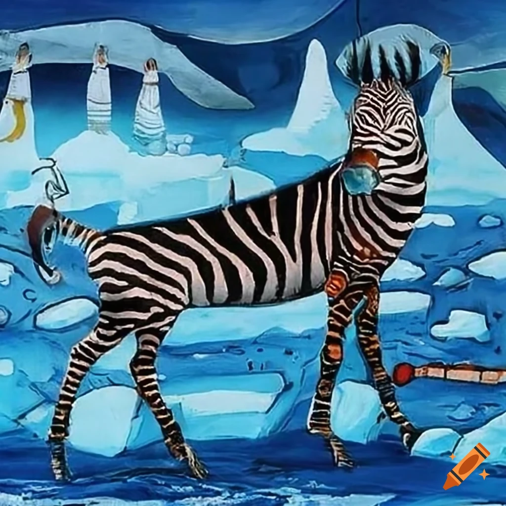 Abstract representation of ice station zebra on Craiyon