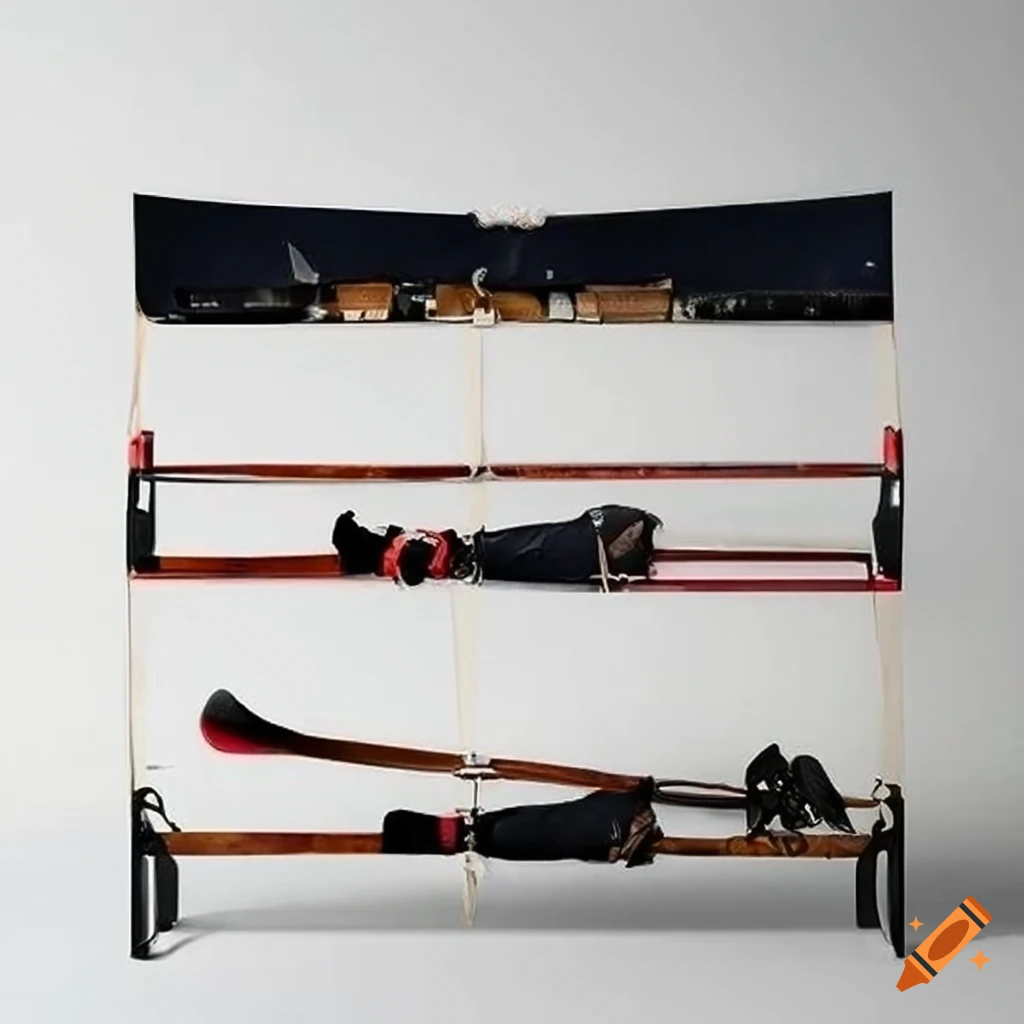 Folding skis that are easy to store on Craiyon