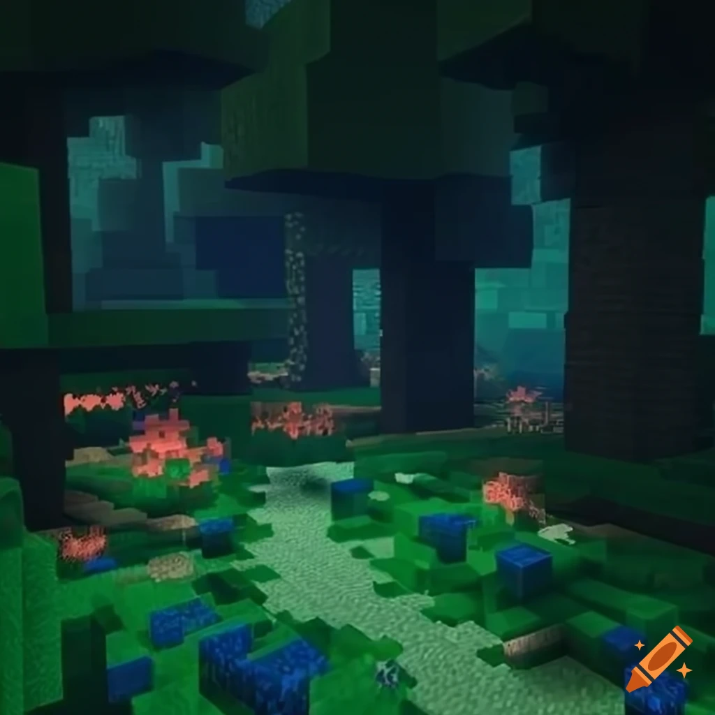 Enchanting minecraft biome with twilight atmosphere and luminescent ...