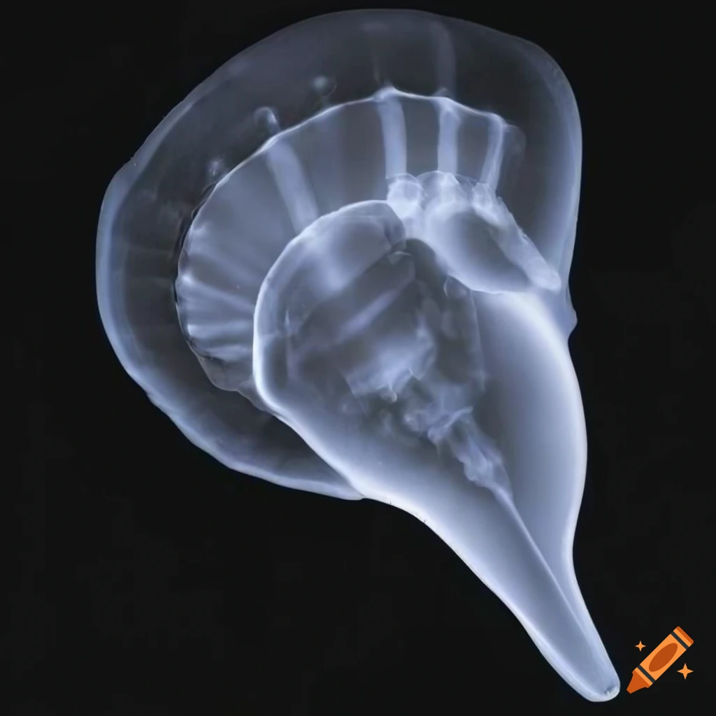 Sea shell x-ray on black background