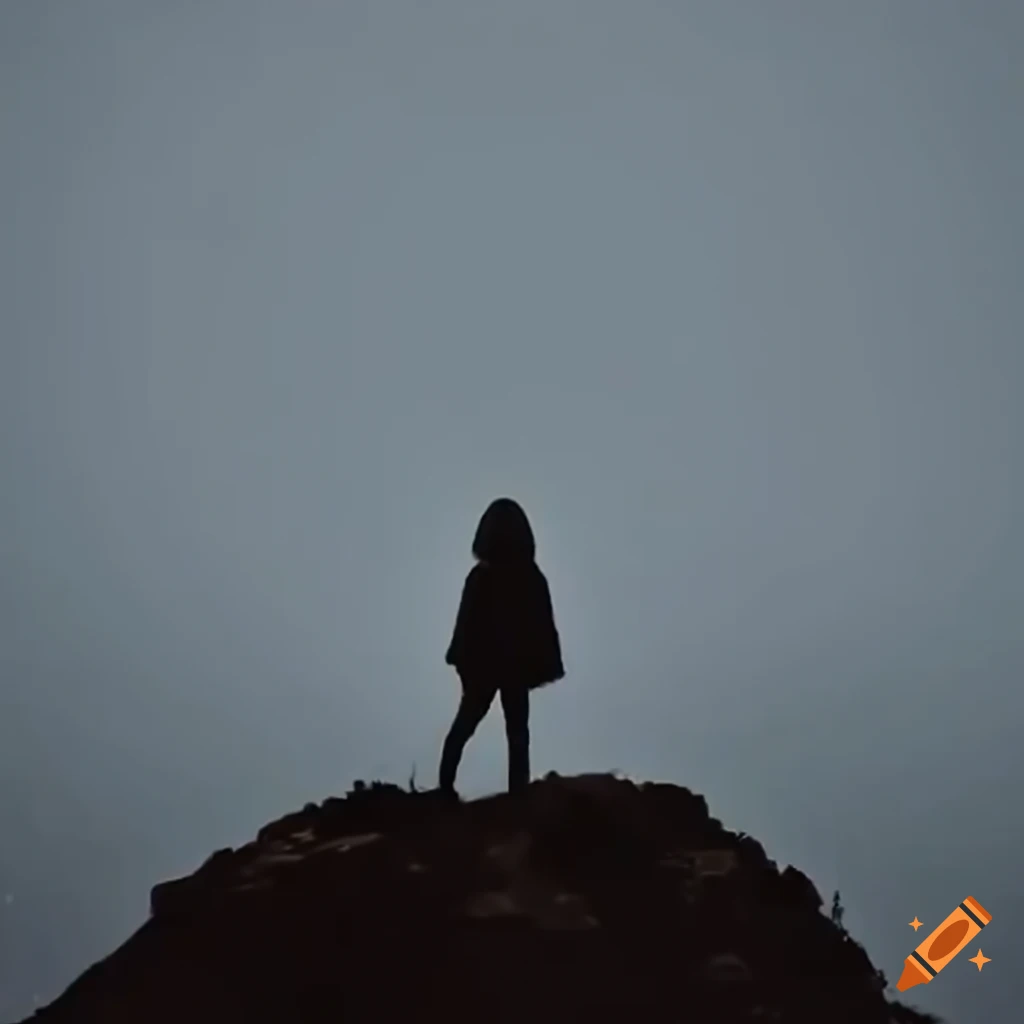 Girl and boy with wings on a battlefield hill