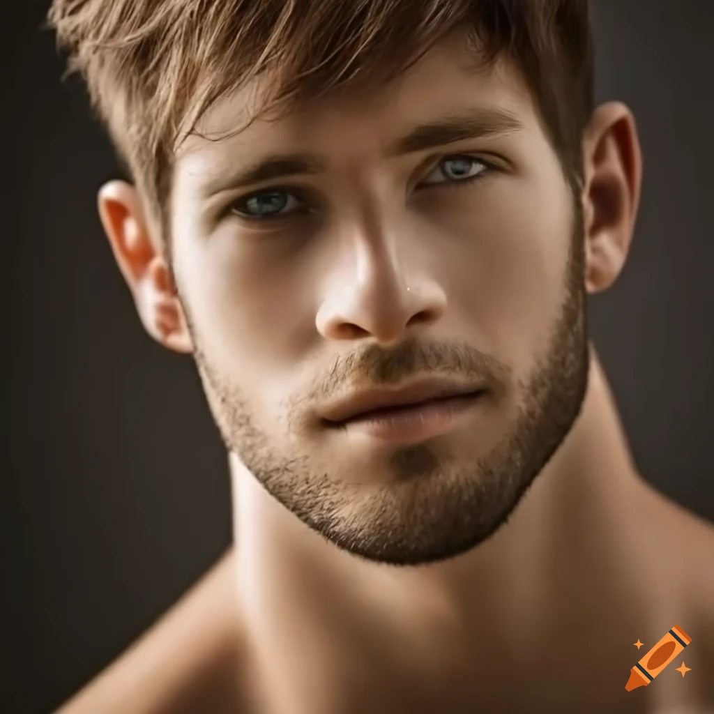Handsome man with short brown hair and brown eyes