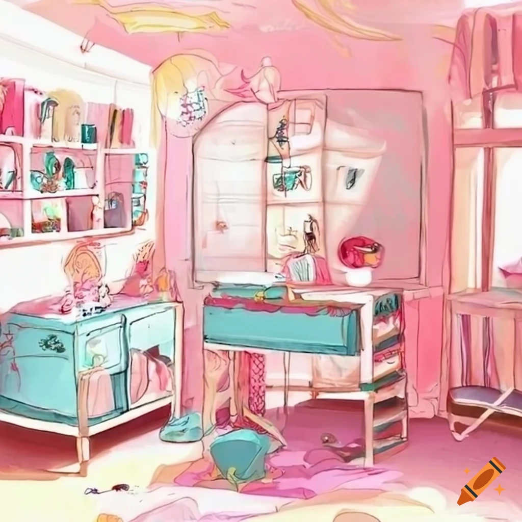 Tidy girls' room interior