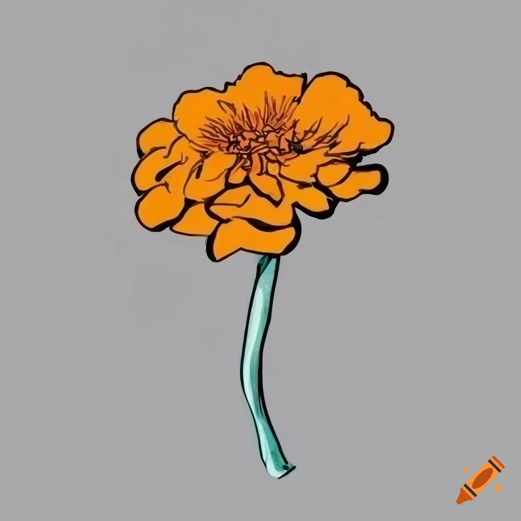 Vector hand drawn elegant marigold | Flower tattoo drawings, Marigold  tattoo, Flower drawing