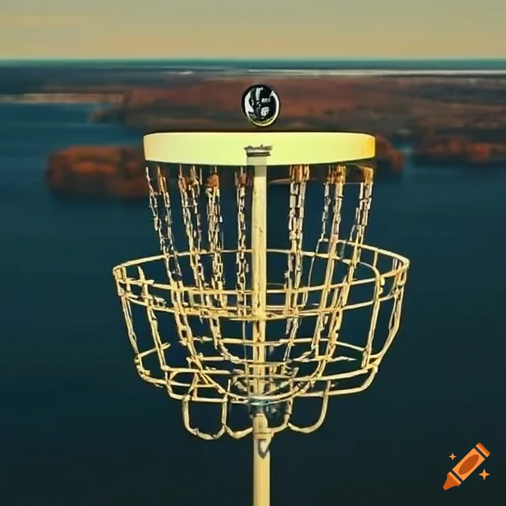 Disc golf basket at duluth's enger tower on Craiyon