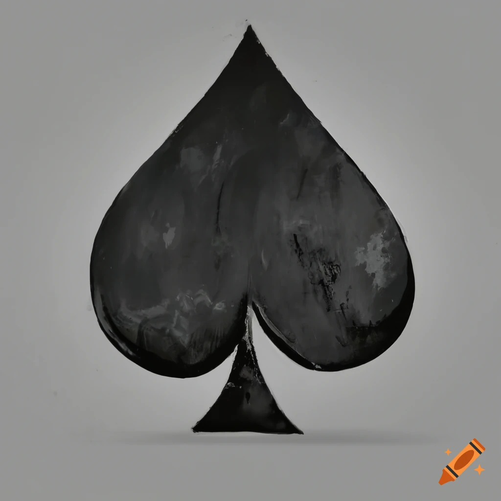 Black spade card symbol painted with acrylic on Craiyon
