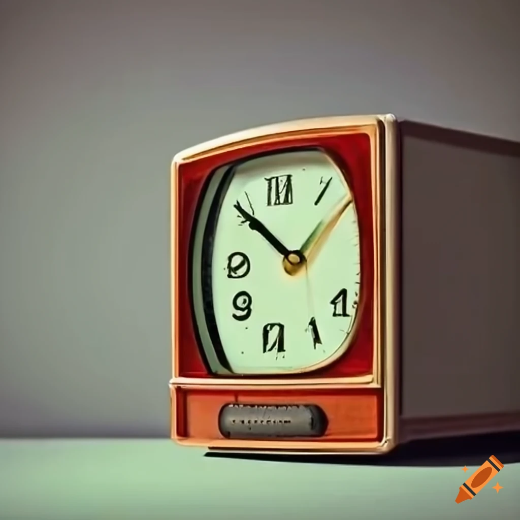 Vintage tv and clock on Craiyon
