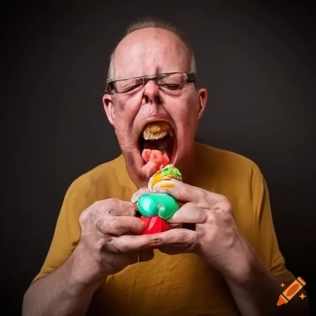 Richard D. James with cactus, Skittles, cookies, and marijuana
