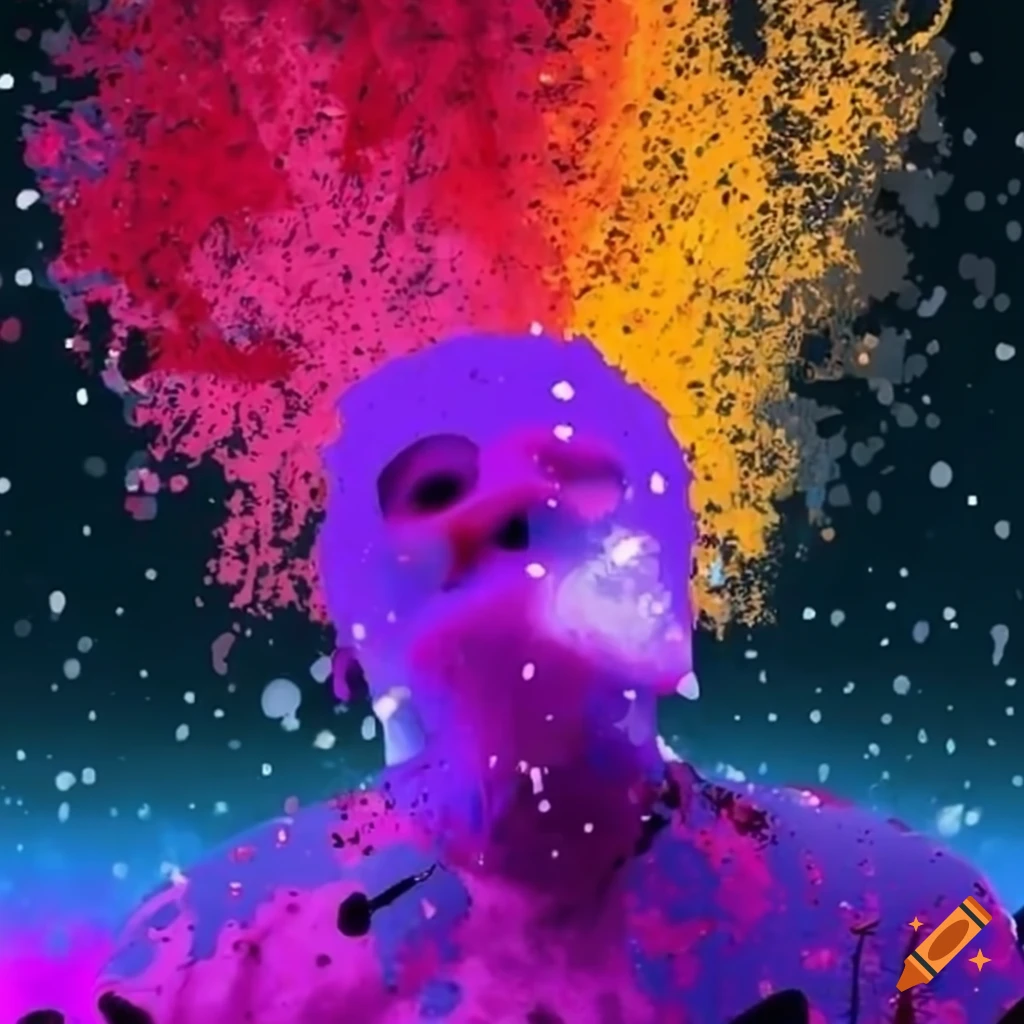 Color explosion in a snowstorm with a punk vibe on Craiyon