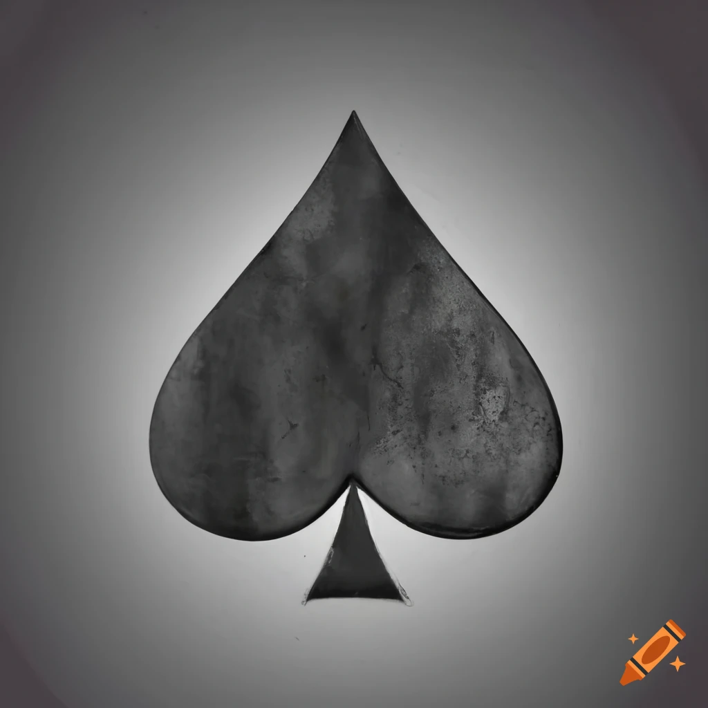 Black spade card symbol painted with black paint on Craiyon