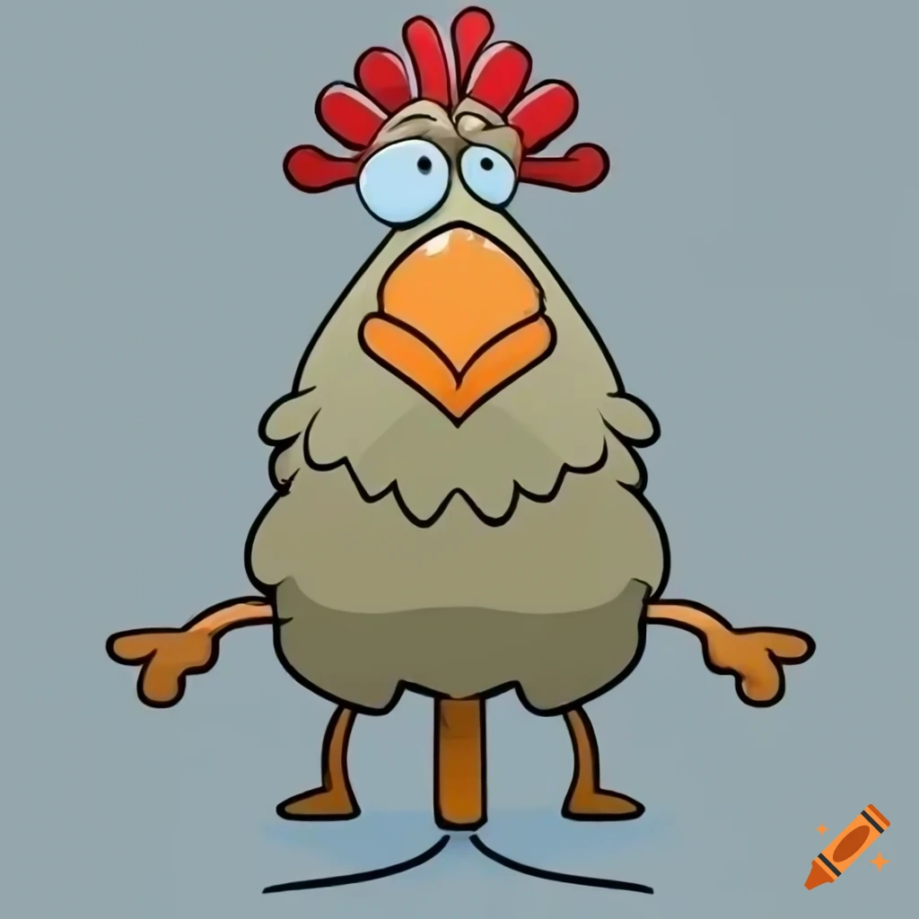 Cartoon of a stressed chicken on Craiyon