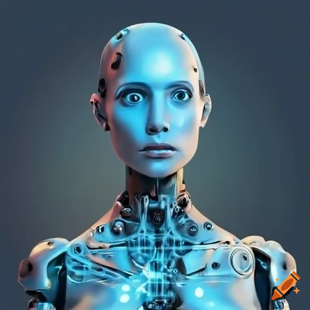 Artificial intelligence humanoid being on Craiyon