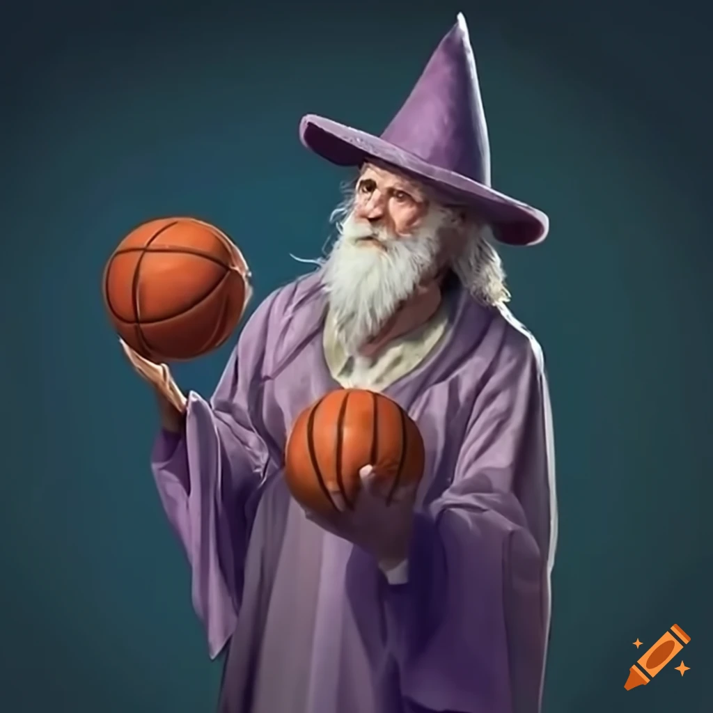 Talented wizard playing basketball in a grocery store at 200 am on Craiyon