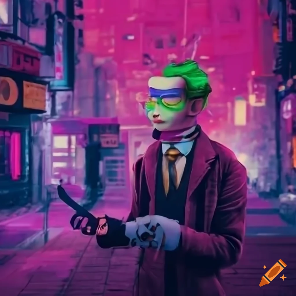 Inspector pastel, a colorful detective in cyberpunk style